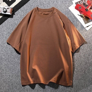 25163-特P50短袖T恤男士圆领韩版潮流宽松纯色五分半袖打底衫体恤图片
