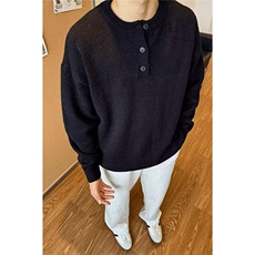 秋冬美式亨利领毛衣男复古休闲针织衫男纯色毛衣A5009-P52，男装针织衫/毛衣，星座208-5