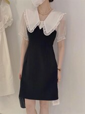 拼接连衣裙，女装连衣裙，驿谷