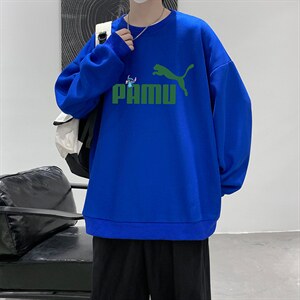 华夫格卫衣圆领卫衣男大码长袖t恤男外套 HW76227-P30加绒款-P40图片