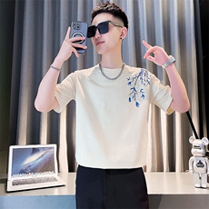 社会小伙夏季男士潮牌短袖T恤时尚印花纯棉体恤男C208-T8009特P30，男装T恤，电商C208