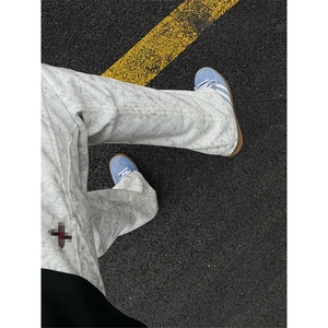 春装高品质扎染刺绣工艺弯刀卫裤男重磅复古垂感休闲运动裤阔腿裤图片