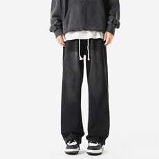 8XL-M美拉德阔腿格子裤宽松休闲长裤大码美式复古直筒裤KZ1932P55，男装牛仔裤，电商B238