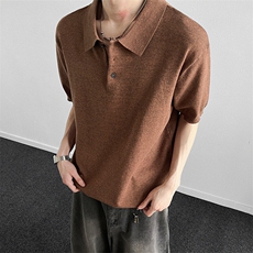 轻熟老钱风针织衫翻领polo/短袖简约休闲男款，男装T恤，星座914