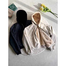 1506-1/MS50321/P92仿兔毛重磅座山雕连帽夹克简约棉服外套男女款，男装夹克，星座1506-1
