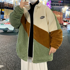 2024新款冬季加绒加厚棉服羊羔绒开衫百搭青少年外套男MY105P95，男装棉衣，电商A086