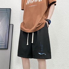 HD74261-P22华夫格短裤男大码宽松五分裤男直筒中裤，男装休闲裤，电商A040