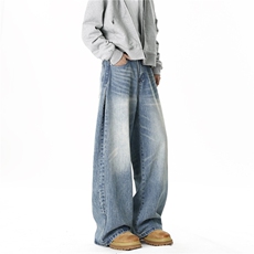【备货2000件】XZ612-K223-P55春款美式复古弯刀牛仔裤慵懒风，男装牛仔裤，星座612