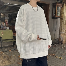 S210/P35春装新款圆领卫衣男大码宽松潮牌长袖T恤休闲套头外套，男装T恤，电商基地A050