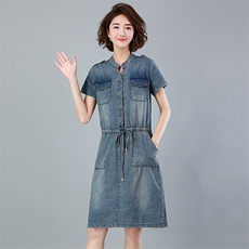 连衣裙2021年夏季中长款优雅气质牛仔裙，女装连衣裙，小林双子