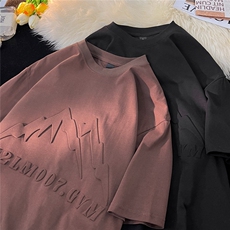 平铺山钢印印花大码短袖T恤男DT77786P25块特价控48：供抖音视频，男装T恤，星座227-7