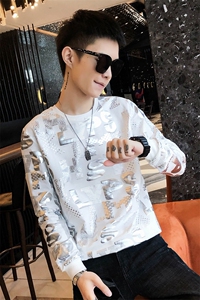 312A-9559-P50 秋季社会小伙修身个性卫衣潮流时尚上衣B图片