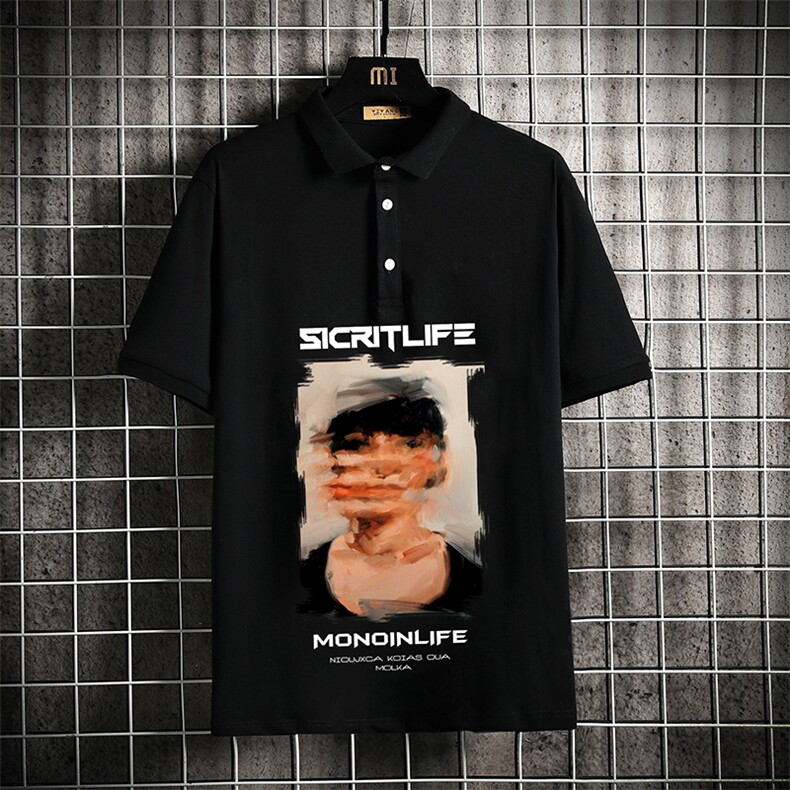 PL57213-P35翻领短袖polo衫男大码胖子半袖t恤男有领保罗衫网格,男装Polo衫,电商A040A