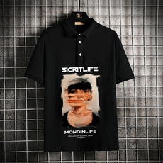 PL57213-P35翻领短袖polo衫男大码胖子半袖t恤男有领保罗衫网格，男装Polo衫，电商A040A