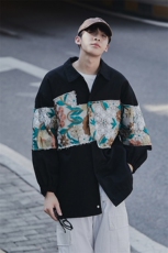 2025港风休闲宽松刺绣外套男潮拼接翻领工装夹克男7568P85控118，男装夹克，星座227-7