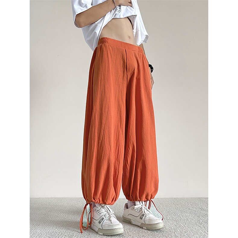 休闲山本裤男夏季抽绳潮流日系复古阔腿灯笼裤子-A1067TP38控59,男装休闲裤,电商B241