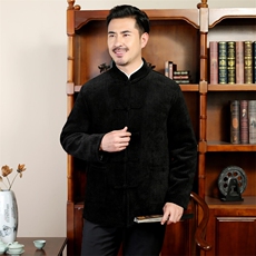 中青年唐装90绒羽绒服复古盘扣灯芯绒风羽绒服外套CF988-P230，男装羽绒服，星座1105-3