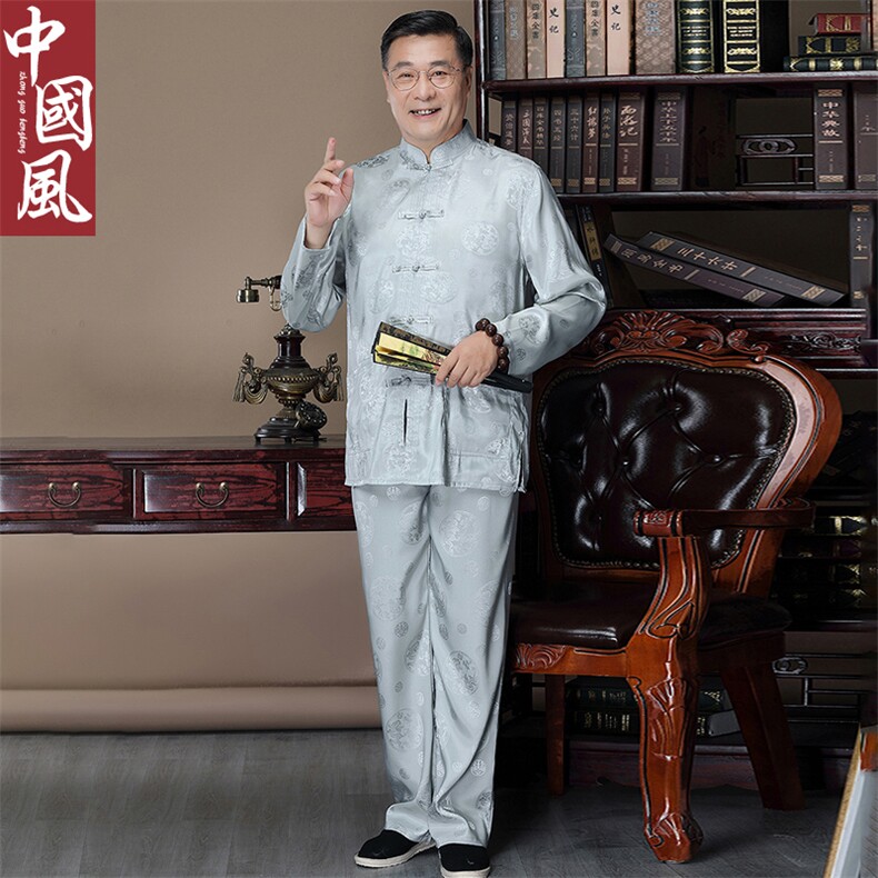 DH003-2013钱塘2020-2春季两件套中老年男士唐装风套装P97图片