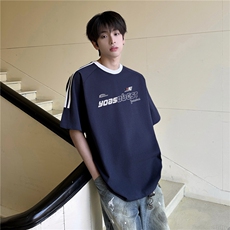 240克高品质三条杠织带学院风短袖T恤男ST101-P28，男装T恤，电商A426-1(原A430-1)
