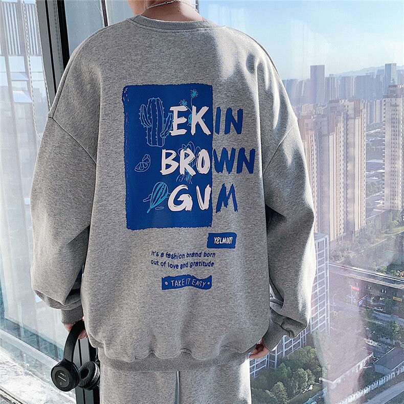 1港风中性情侣大码M-5XL原创原宿运动套头卫衣男外套7257P38控58，女装短外套，星座226-2