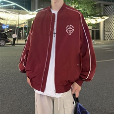 特批港风夜景个性印花时尚宽松反光条棒球领夹克TPF6051P60，男装夹克，电商A247