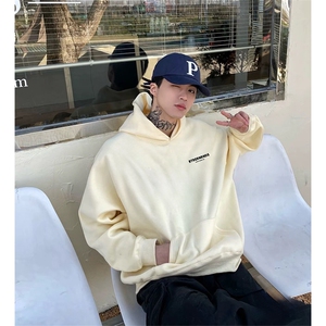 抖音得物高品质印花连帽卫衣秋冬装美式宽松连帽纯色卫衣ADL118