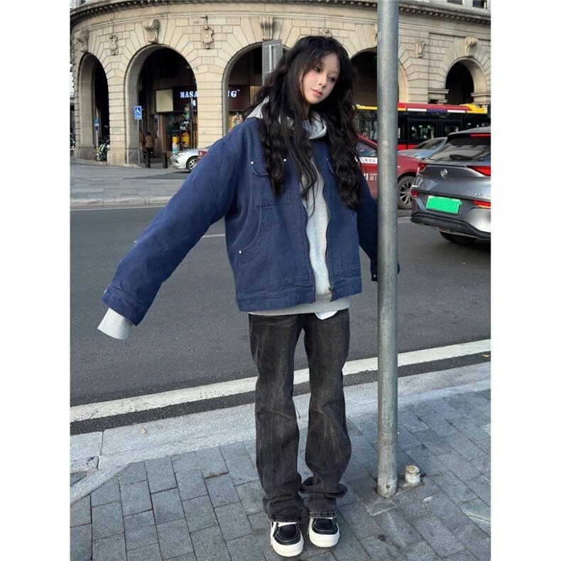 1506-1/GLE-76700/P71针织开衫宽松多口袋日系休闲拉链夹克，男装夹克，星座1506A