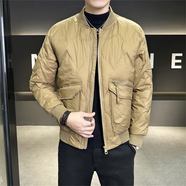 白鸭绒店主风冬季棒球领羽绒服男士休闲外套男YR58153-P155，男装羽绒服，电商A413