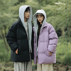 主推9978-P75高品质假两件宽松情侣连帽棉衣（深度库存），男装棉衣，星座109