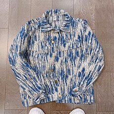 春季潮衬衫男炸街情侣装帅气蓝白破坏抓痕宽松牛仔夹克外套男女，男装夹克，星座506A
