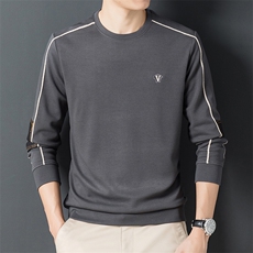 SV60903男式2023秋季新款长袖T恤男韩版商务休闲男装卫衣P70，男装卫衣，电商B360
