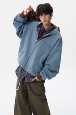 8XL-M美式复古撞色连帽水洗夹克男高级感做旧情侣外套JK1327P88，男装夹克，电商D206-1
