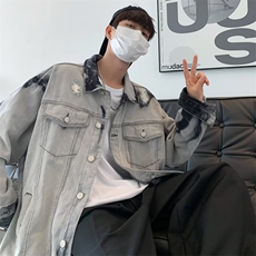 高街做旧破洞牛仔外套男士潮牌休闲夹克美式宽松痞帅上衣JN03-P65，男装工装外套，星座1008-1