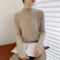 2025年秋季新款百搭女士7针重工加厚扭花，女装羊绒衫，百越羊绒