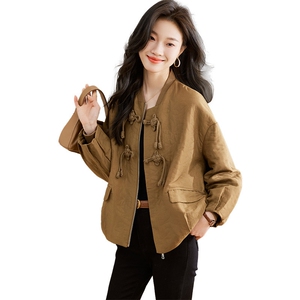 新中式短款妈妈外套女装2024早春秋新款休闲复古盘扣夹克上衣洋气图片