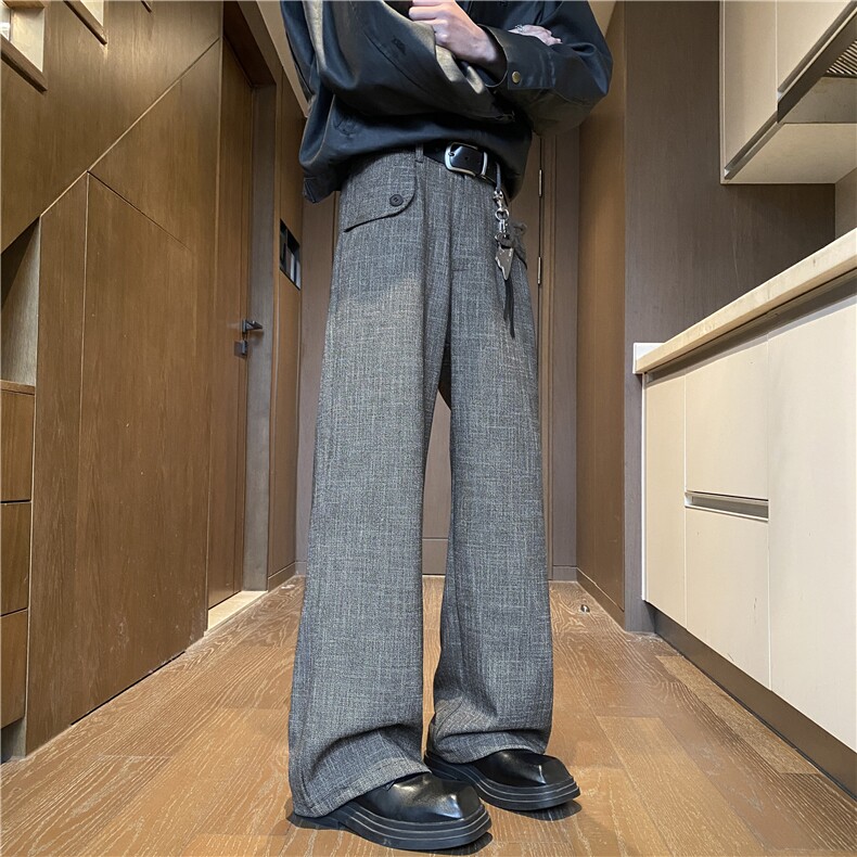 秋季新款老钱风高级质感垂坠宽松休闲西裤B315-K893-p65控88,男装西裤,电商B315
