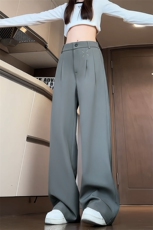特批P40无差价2025春季马吉拉刺绣西裤男褶皱宽松中性直筒裤K5609，男装休闲裤，电商A001