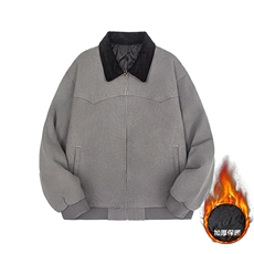 加绒牛仔棉服男冬季棉衣外套羊羔绒加厚毛领保暖外套MY1308-P118，男装棉衣，星座1103-3