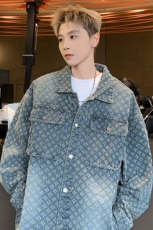 特批P60无差价25春新设计感提花多口袋牛仔服夹克男翻领外套NJ150，男装夹克，电商A001