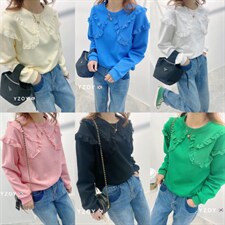 春季新款韩版花边卫衣，女装卫衣/绒衫，雅姿欧韵