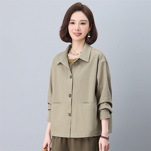 休闲短款外套女春秋2026新款小个子洋气百搭大码宽松中年妈妈上衣图片