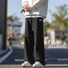 直筒裤子男款潮牌痞帅美式休闲裤百搭舒适显腿长裤K662-特批-41，男装休闲裤，星座718-1