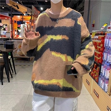 秋冬毛衣男韩版潮流宽松日系针织衫ins港风慵懒线衣外套M80-P45，男装针织衫/毛衣，星座1008