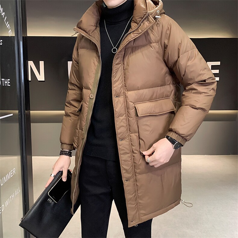 2023冬季中长款灰鸭绒纯色休闲羽绒服时尚上衣外套男YR8051-P245，男装羽绒服，电商A413
