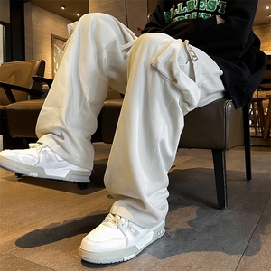 高级感宽松休闲长裤工装裤男秋季日系复古多口袋阔腿裤 K7512-P36图片