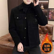 冬季新款男士加棉加厚金貂绒时尚毛呢外套，男装夹克，星座1206（原A206）