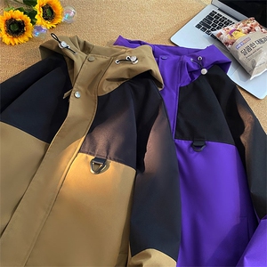 Cityboy情侣 时尚连帽冲锋衣外套夹克 团体班服图片