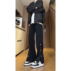 现货美式高街宽松直筒休闲排扣开衩牛仔裤男K5819-P55控78，男装牛仔裤，星座205