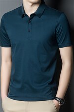 2023夏季新款潮流宽松翻领棉质半袖体恤衫中青年男装上衣服打底衫，男装T恤，电商B212（原钱塘6029）