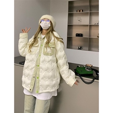 网图美式小香风格印外套加厚男女棉衣宽松棉服潮A025-QY13357-P88，男装棉衣，电商A025